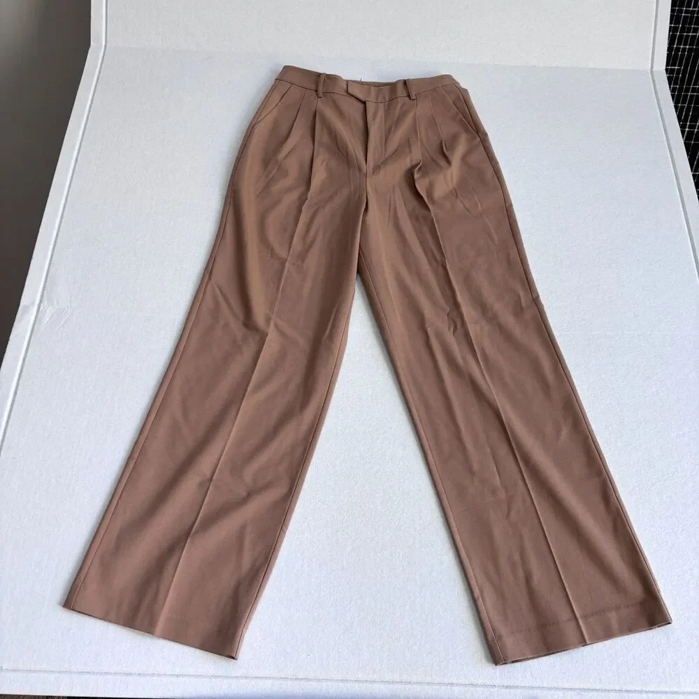 Rails Marnie Trouser Pant Women's 6 Camel Tan Wide Leg Preppy Pleated NWT